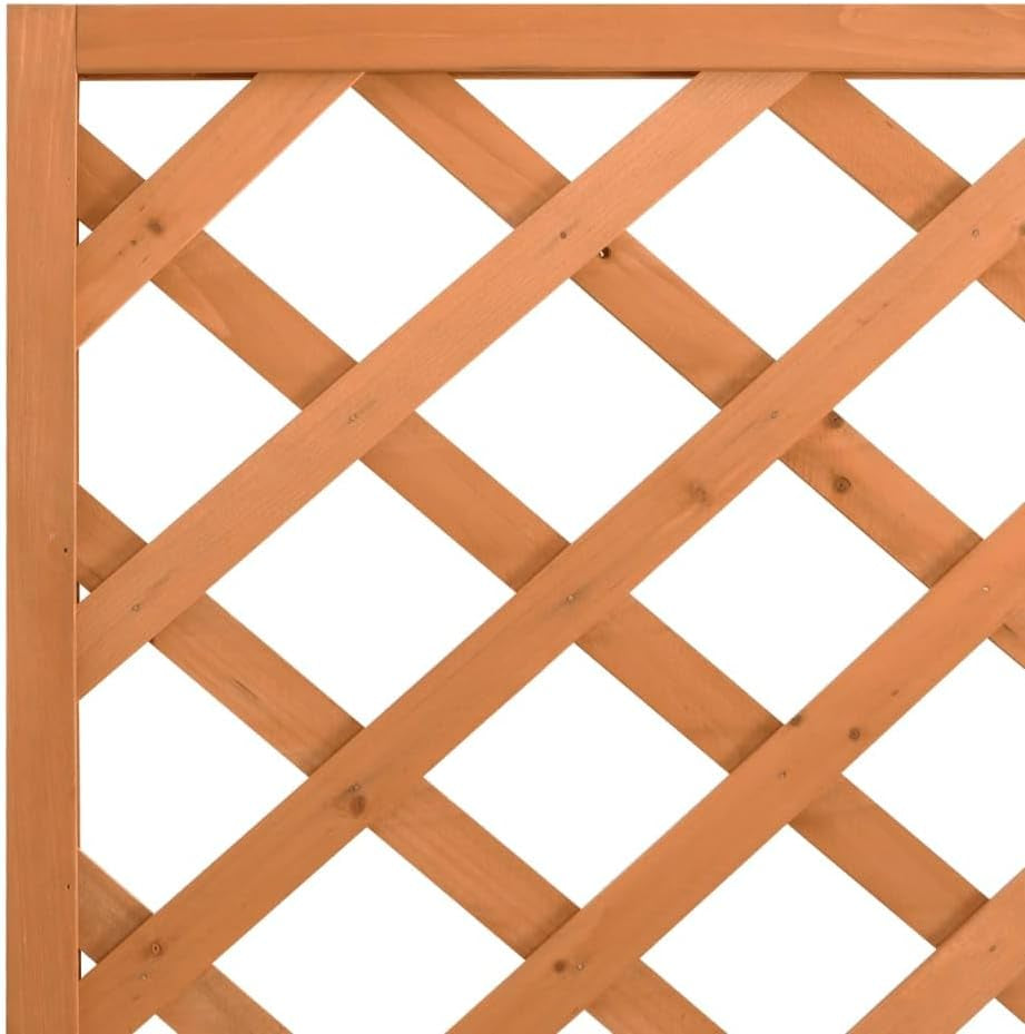 Bac À Fleurs Avec Treillis 90X35X180 Cm, Sapin Massif Marron, Jardinière Surélevée Pour Intérieur Et Extérieur, Balcon & Jardin, Support Pour Végétaux Grimpants, Porte-Pots En Bois