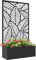 Jardinière Avec Brise-Vue Paravent Treillis Pour Plante Grimpante, Bac À Fleurs En Métal - Jardinière Sur Pied - Dim. 61L X 23L X 113H Cm